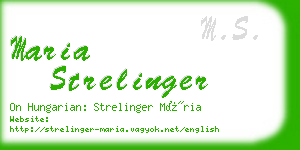 maria strelinger business card